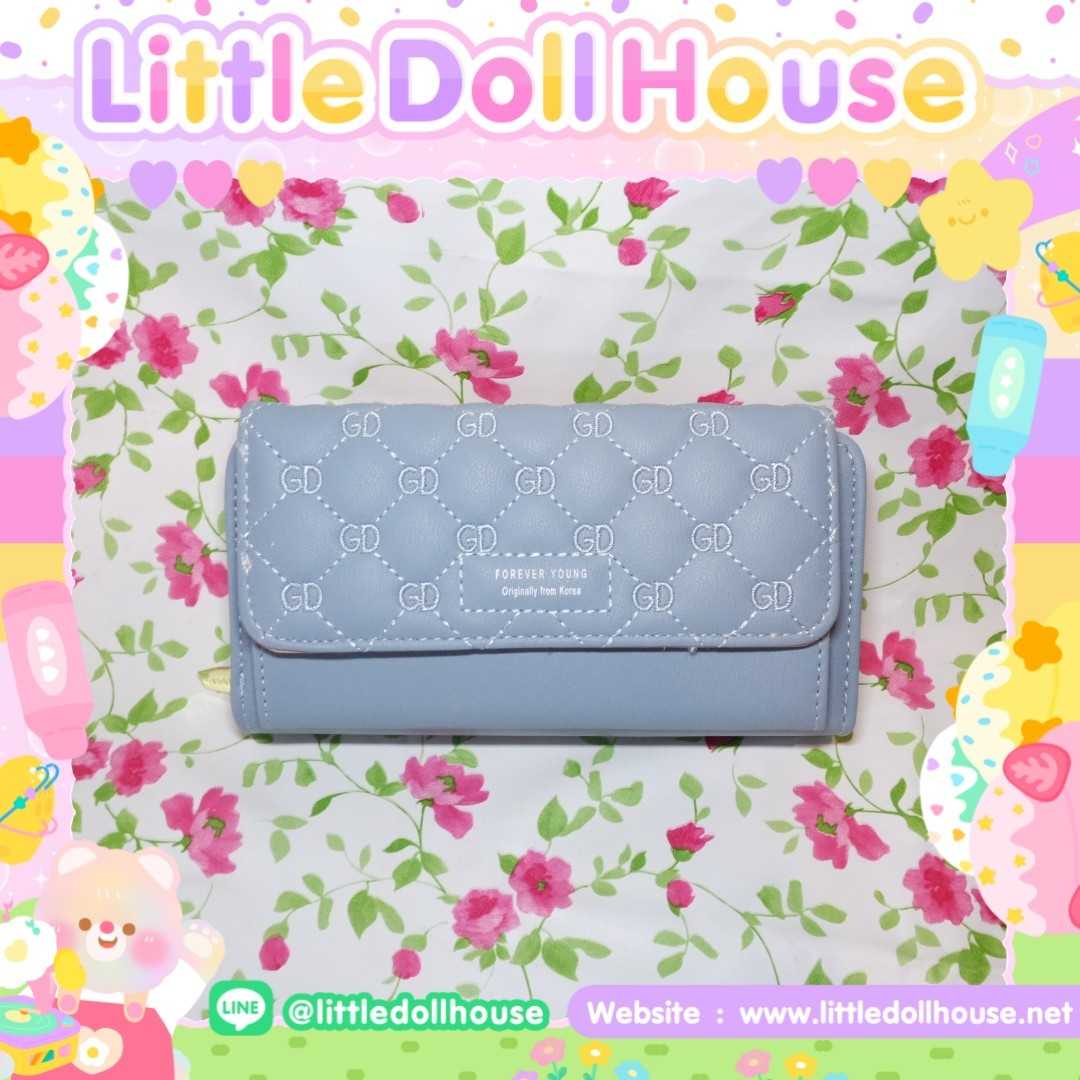 📮SALE‼️พร้อมส่ง‼️👛กระเป๋าสตางค์ ใบยาว 1 ช่องซิป 1 ช่องใส่มือถือ สีฟ้า 8นิ้ว