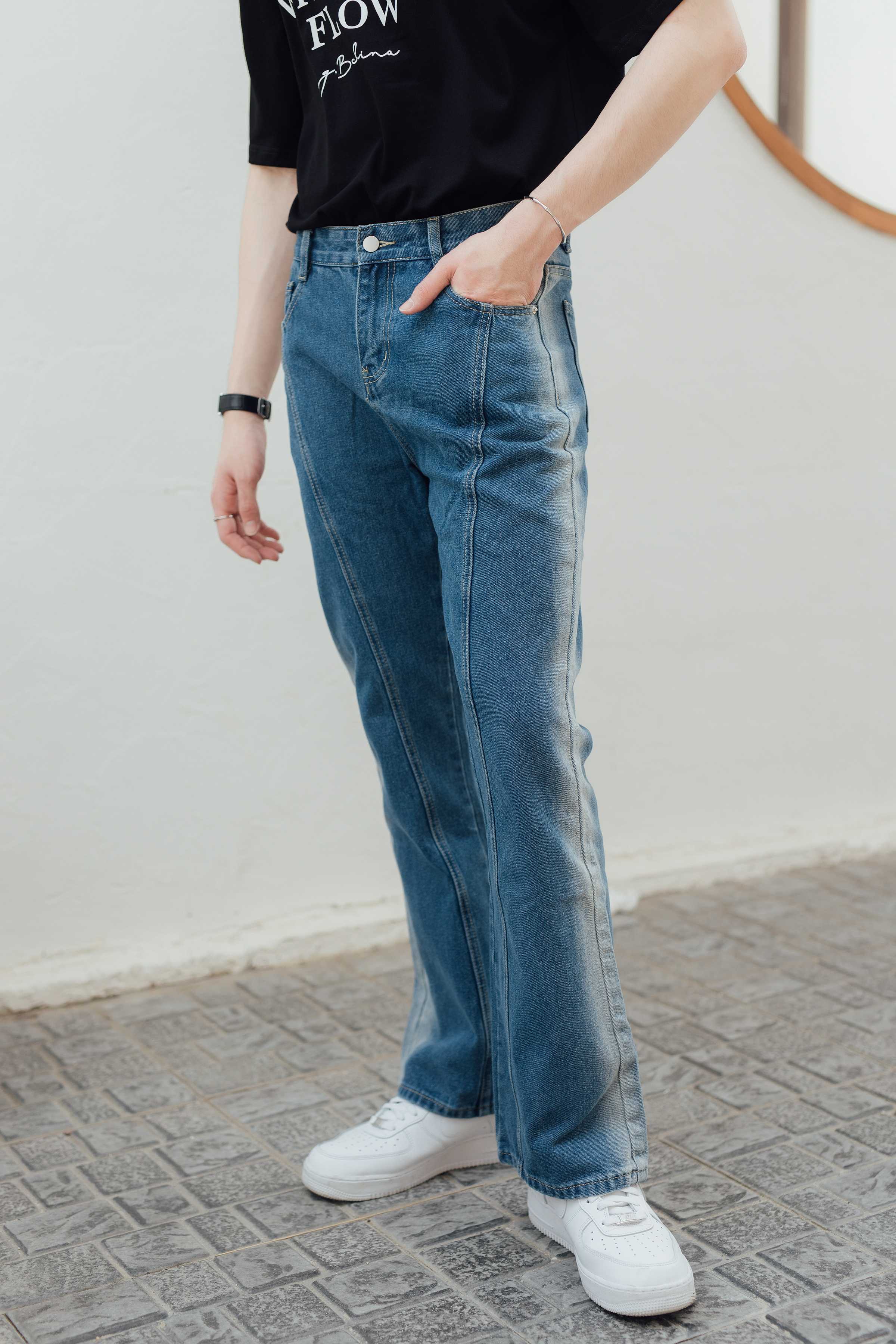 KINS Flared Jeans กางเกงยีนส์ขาม้า (รหัส : F006)