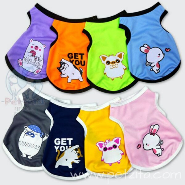 🇹🇭พร้อมส่ง🇹🇭❤💟🌈 เสื้อกล้ามลายสัตว์น้อยน่ารัก เสื้อสุนัข หมา แมว