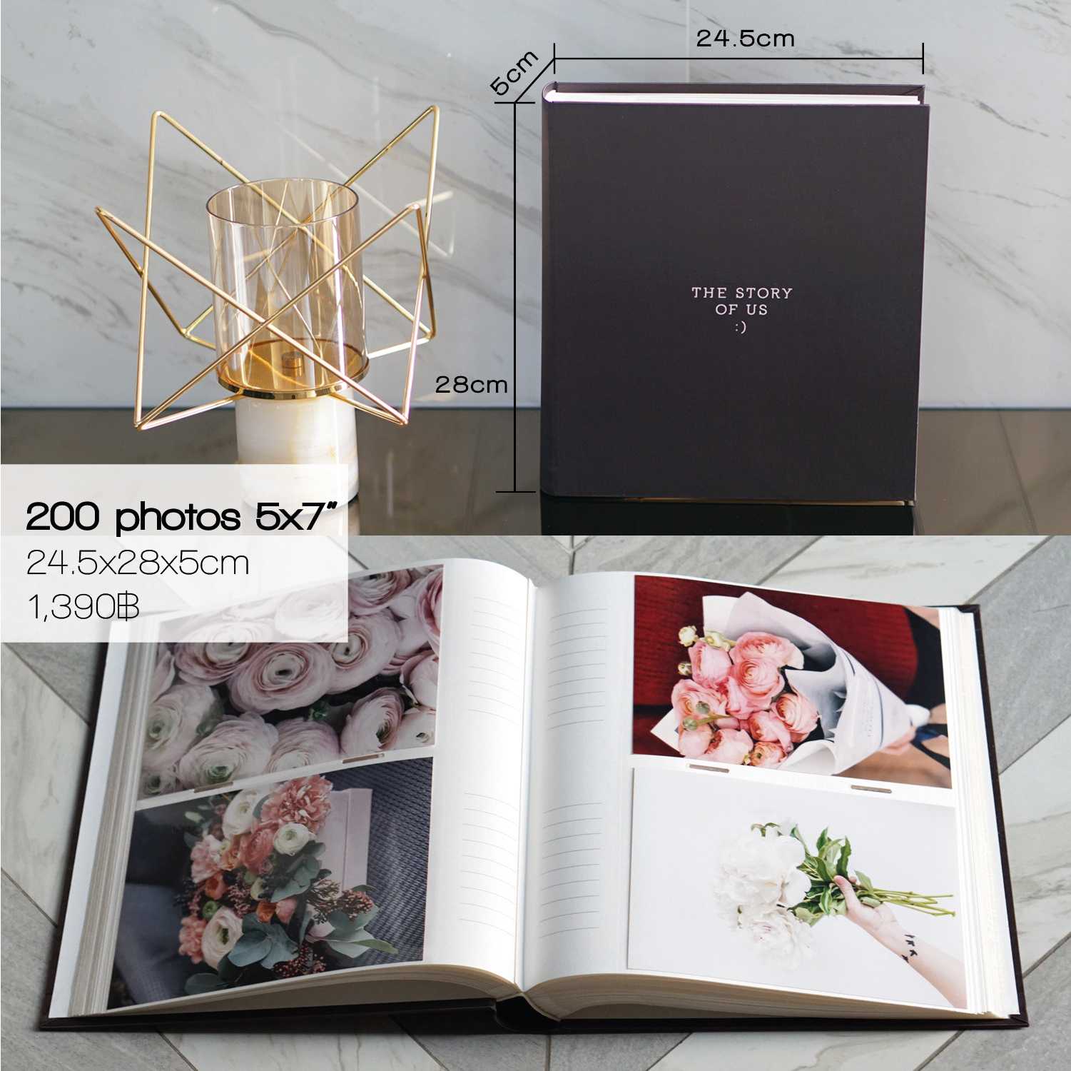 อัลบั้มสั่งทำใส่ชื่อ ขนาด 200 รูป สำหรับรูป 5x7 นิ้ว (เลือกลายที่แอดมินได้เลยนะคะ)