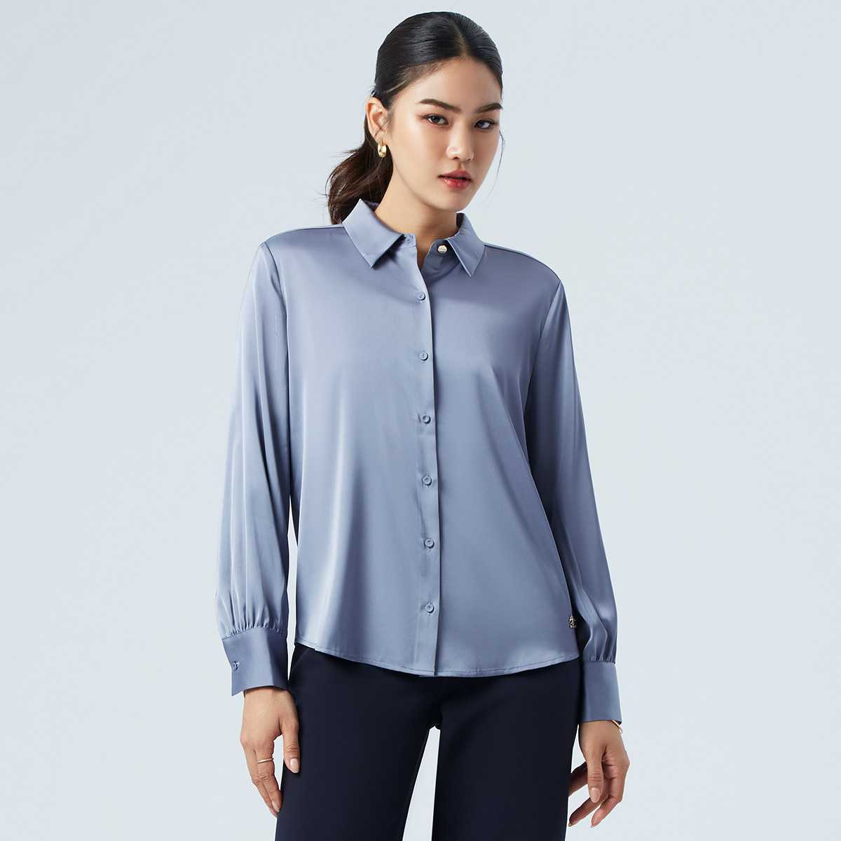 เสื้อเชิ้ตผ้าซาตินมันวาว | Satin Sheen Shirt | 04852