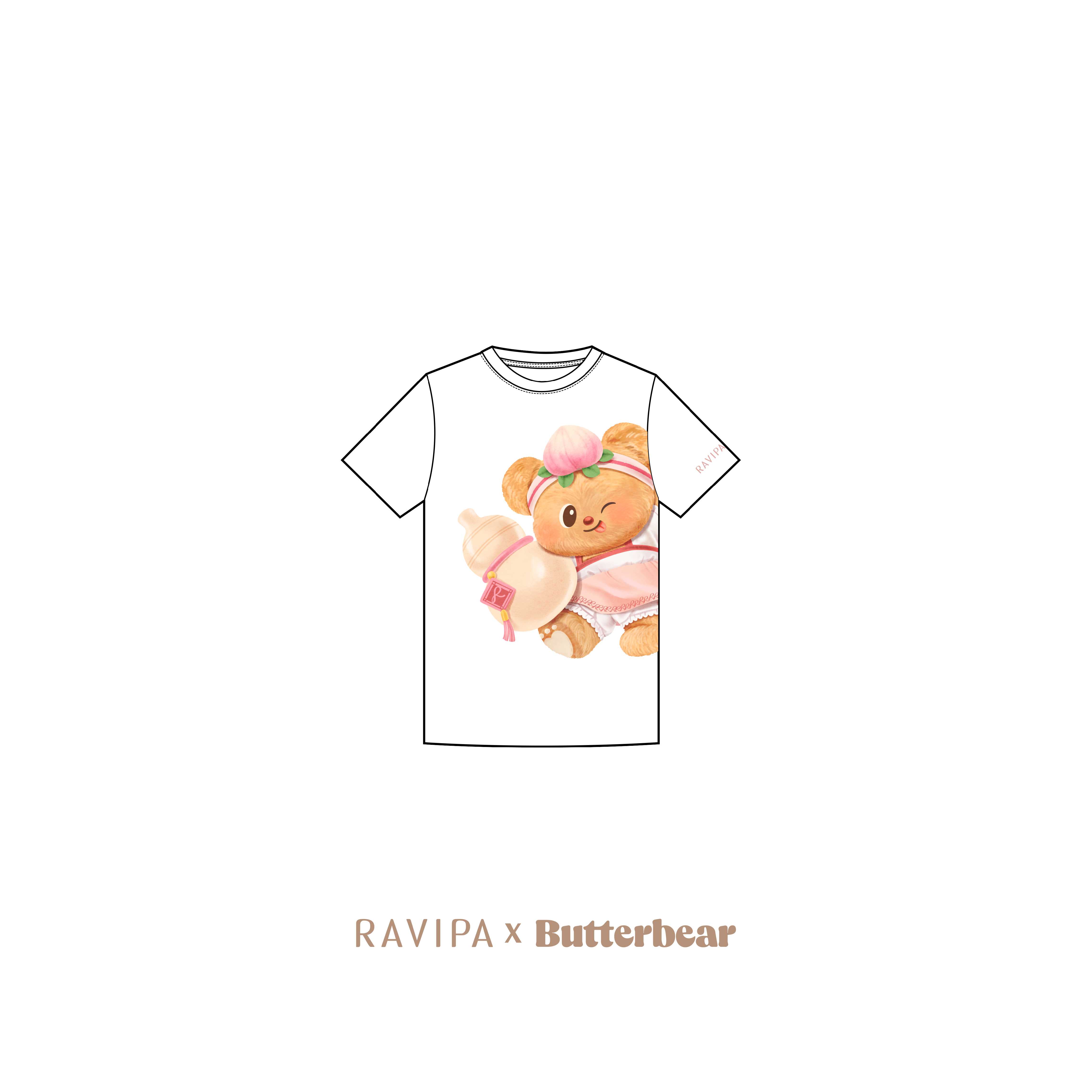 Butterbear Healthy-Peach White Tees