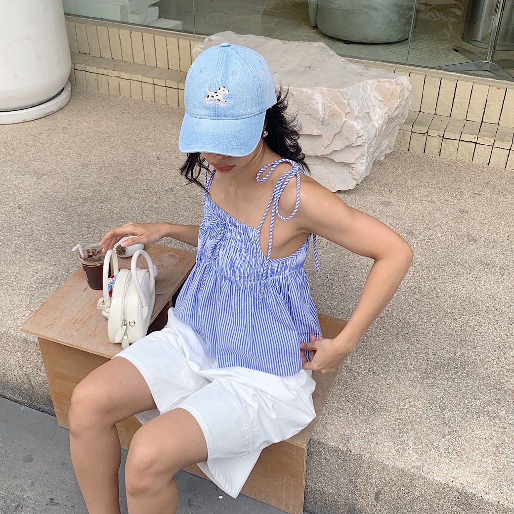 Spaghetti bow tie smock tops