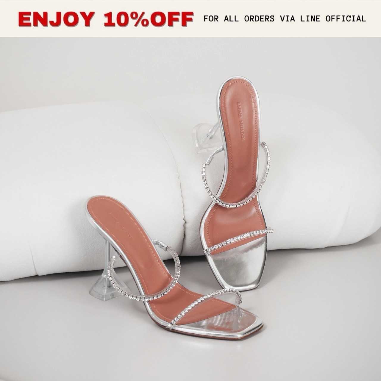 📍LIKE NEW📍AMINA MUADDI Gilda PVC 95MM | Shoes