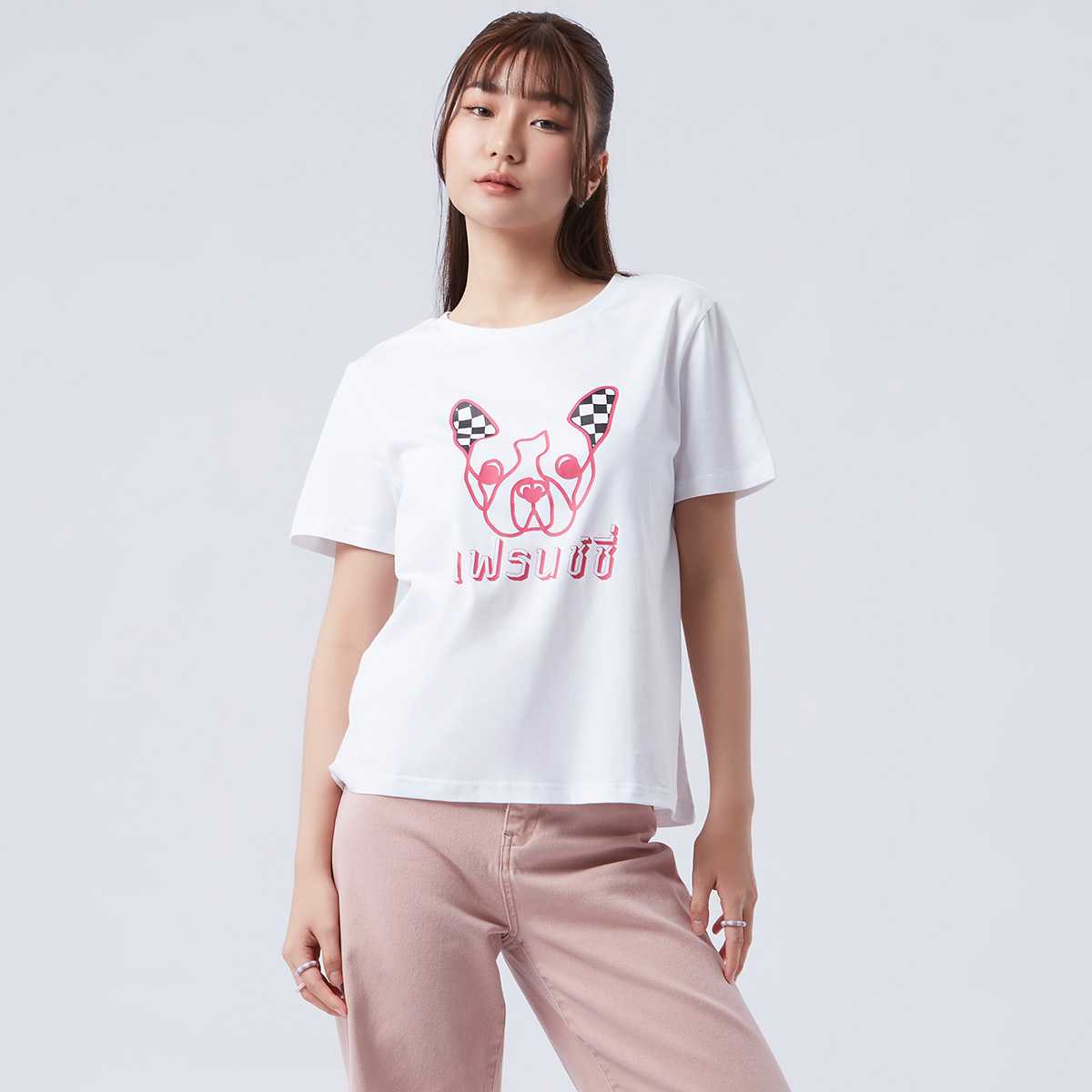 เสื้อทีเชิ้ตลายเฟรนช์ชี่ | Frenchie Print Tee Shirt | 06214