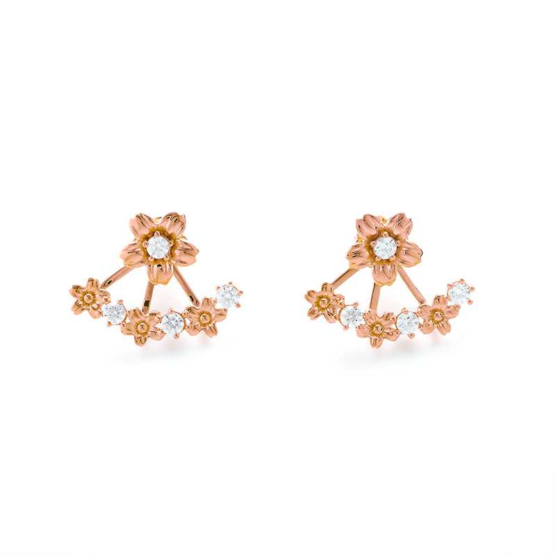 ต่างหูดอกไม้เงินแท้  Chloe ประดับพลอย Zirconia