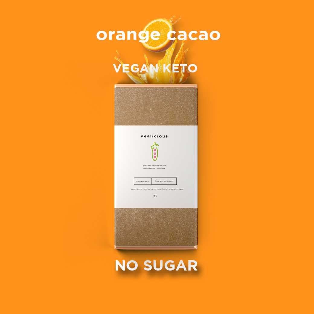 70% ดาร์ค ช็อคโกแลต รสส้ม วีแกน คีโต  | No sugar Vegan Chocolate bar 70% (OrangeFlavour)