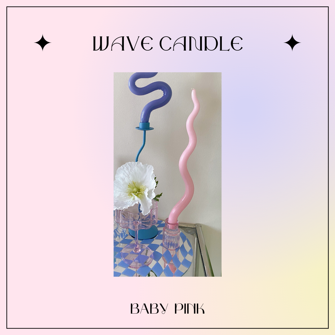 Wave Candle - Baby Pink