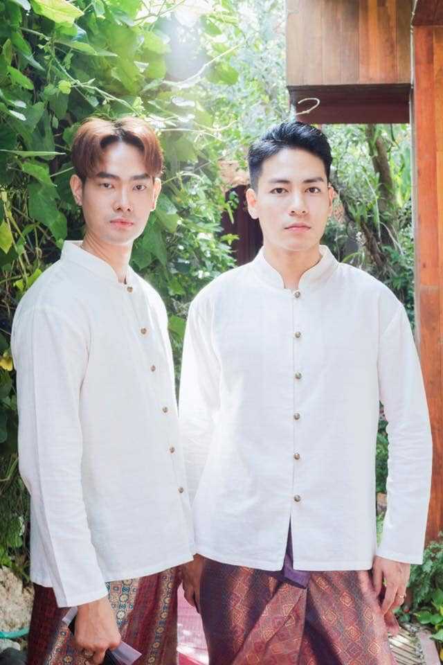 เสื้อพี่หมื่น เสื้อขุนเดช เนื้อผ้าฝ้าย สีพื้น สีขาว