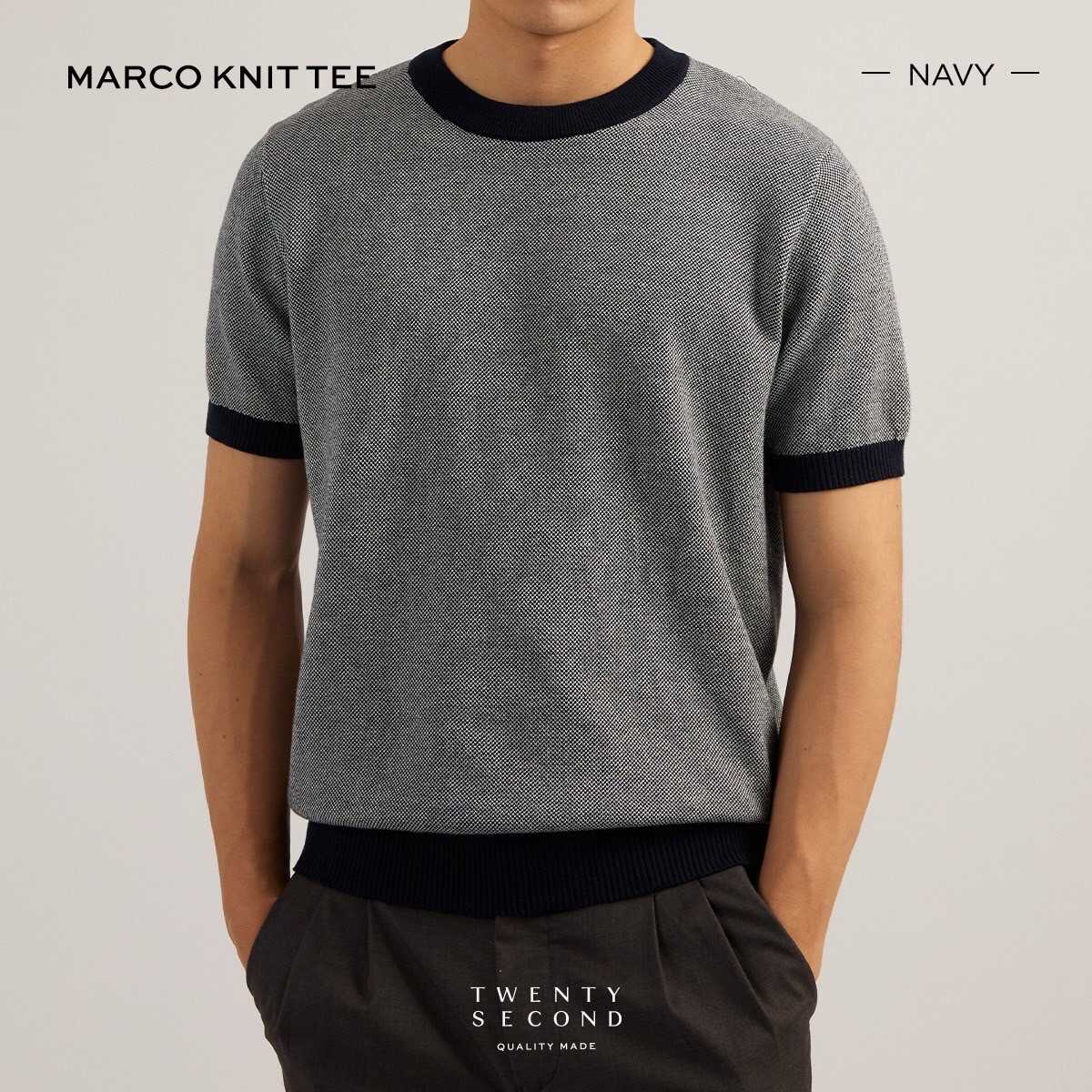MARCO KNIT TEE - NAVY