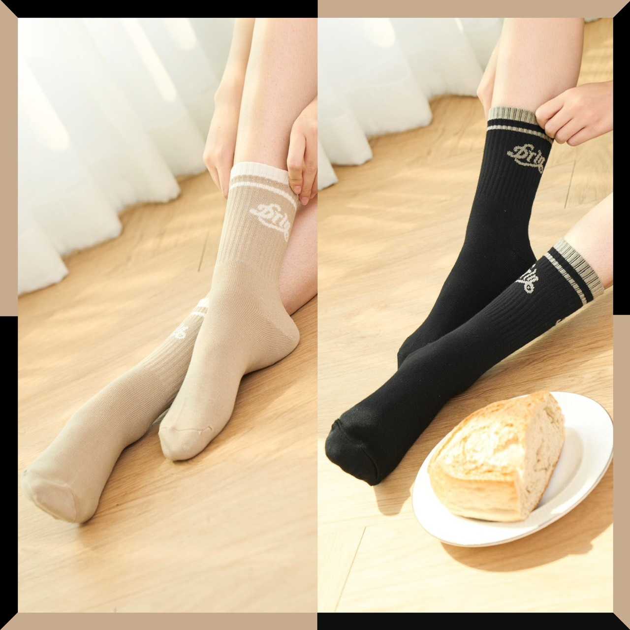 Darlyn - Signature socks ถุงเท้ายาว เนื้อผ้านุ่มหนา ระบายอากาศดี