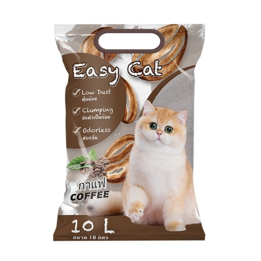 ทรายแมว Easy Cat กลิ่นกาแฟ 10 L.