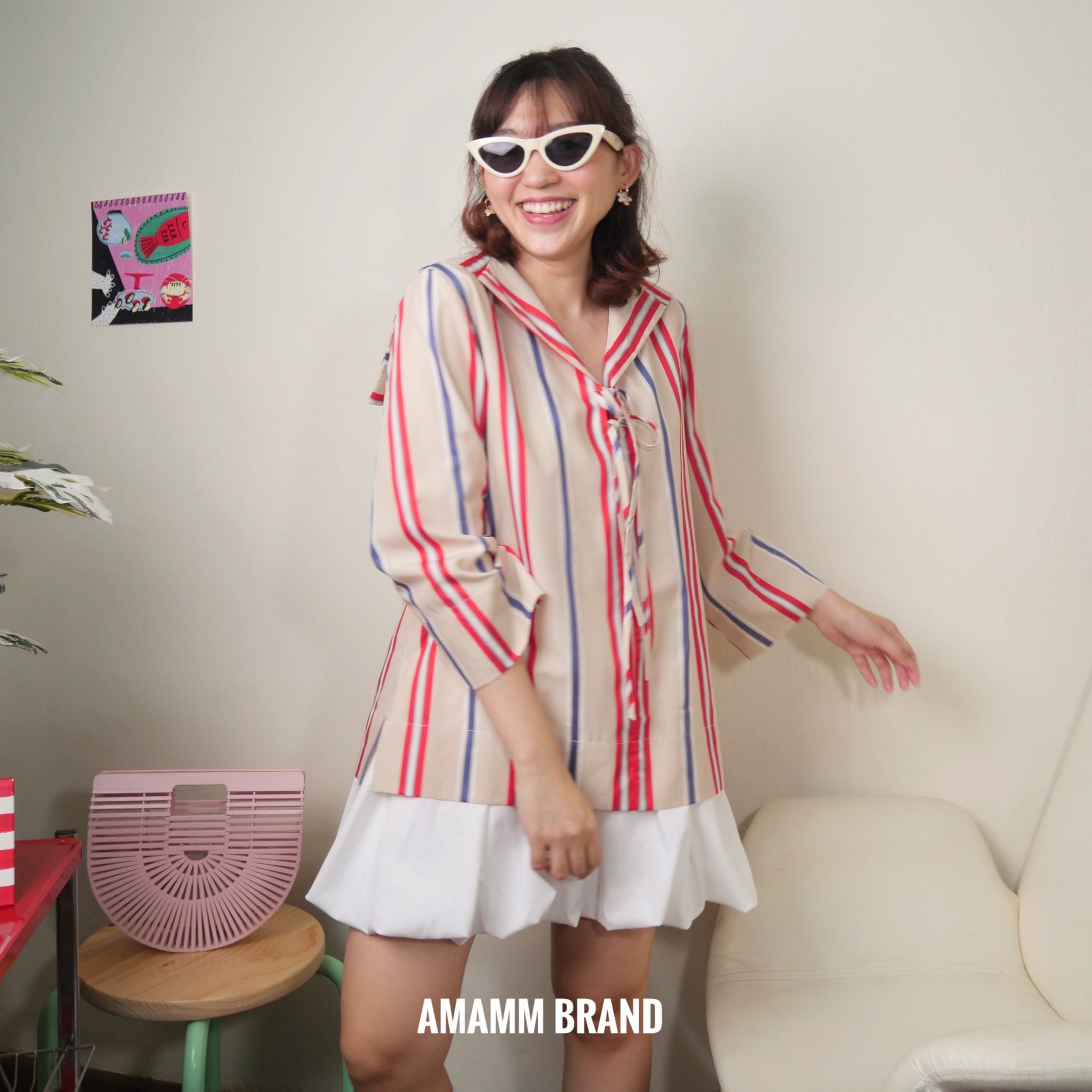 SAILOR TOP - CREAMY STRIPE