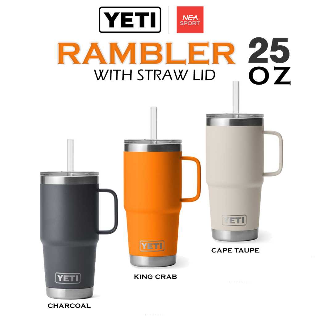 YETI RAMBLER 25 OZ MUG WITH STRAW LID เยติ ลิขสิทธิ์แท้