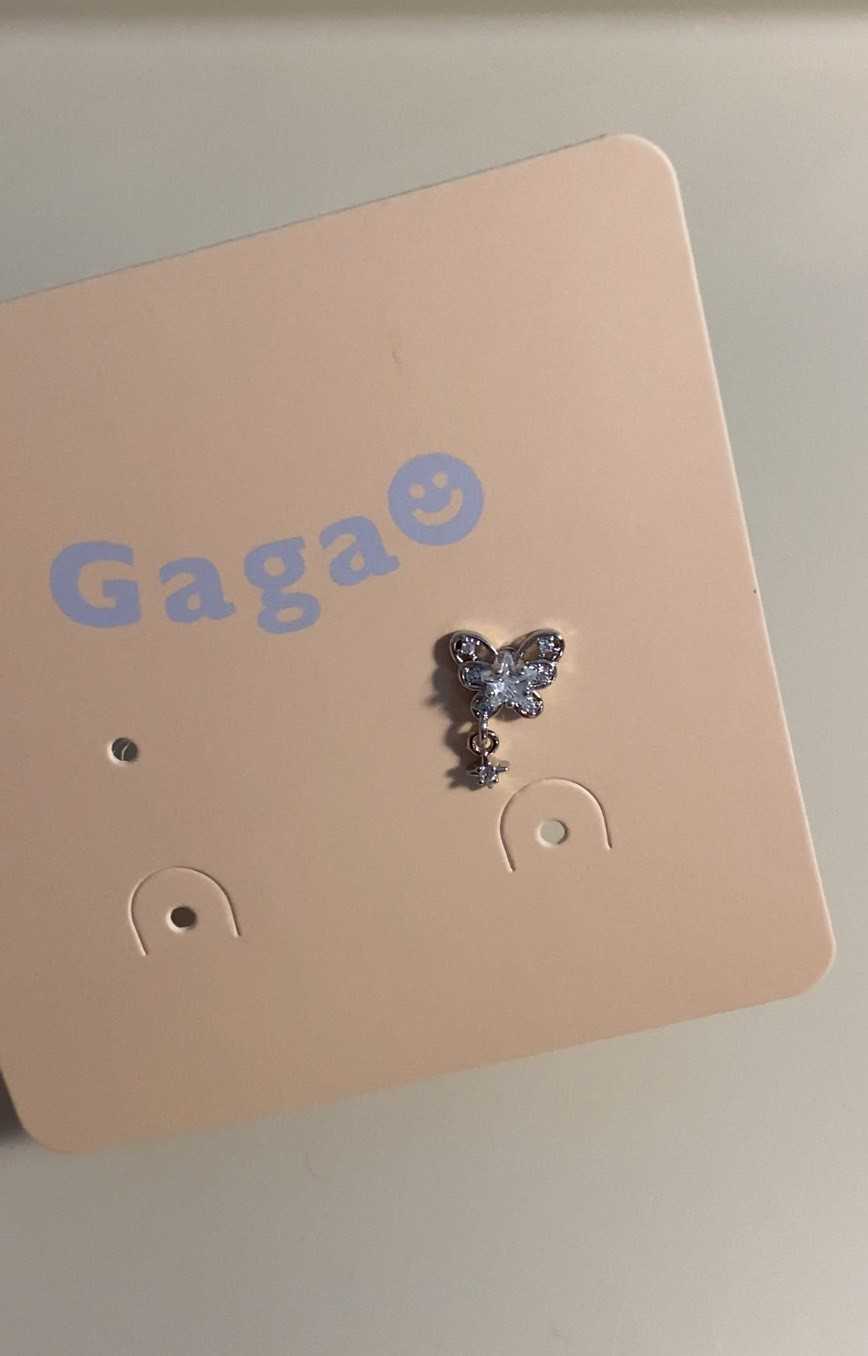 A198 (ผีเสื้อ)(จิว)(1ข้าง) Stainless Steel แพ้ง่ายใส่ได้ ต่างหูร้านกากา GAGASTORETH