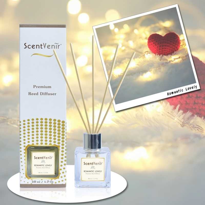 น้ำหอมปรับอากาศ ดิฟฟิวเซอร์ Reed Diffuser กลิ่นโรแมนติก เลิฟลี่ สูตรไลท์ 50 ml. (ใช้ได้นาน 45 วัน)