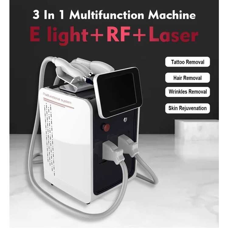3 in 1 Portable Laser Hair Removal IPL+RF+Nd Yag Laser Machine