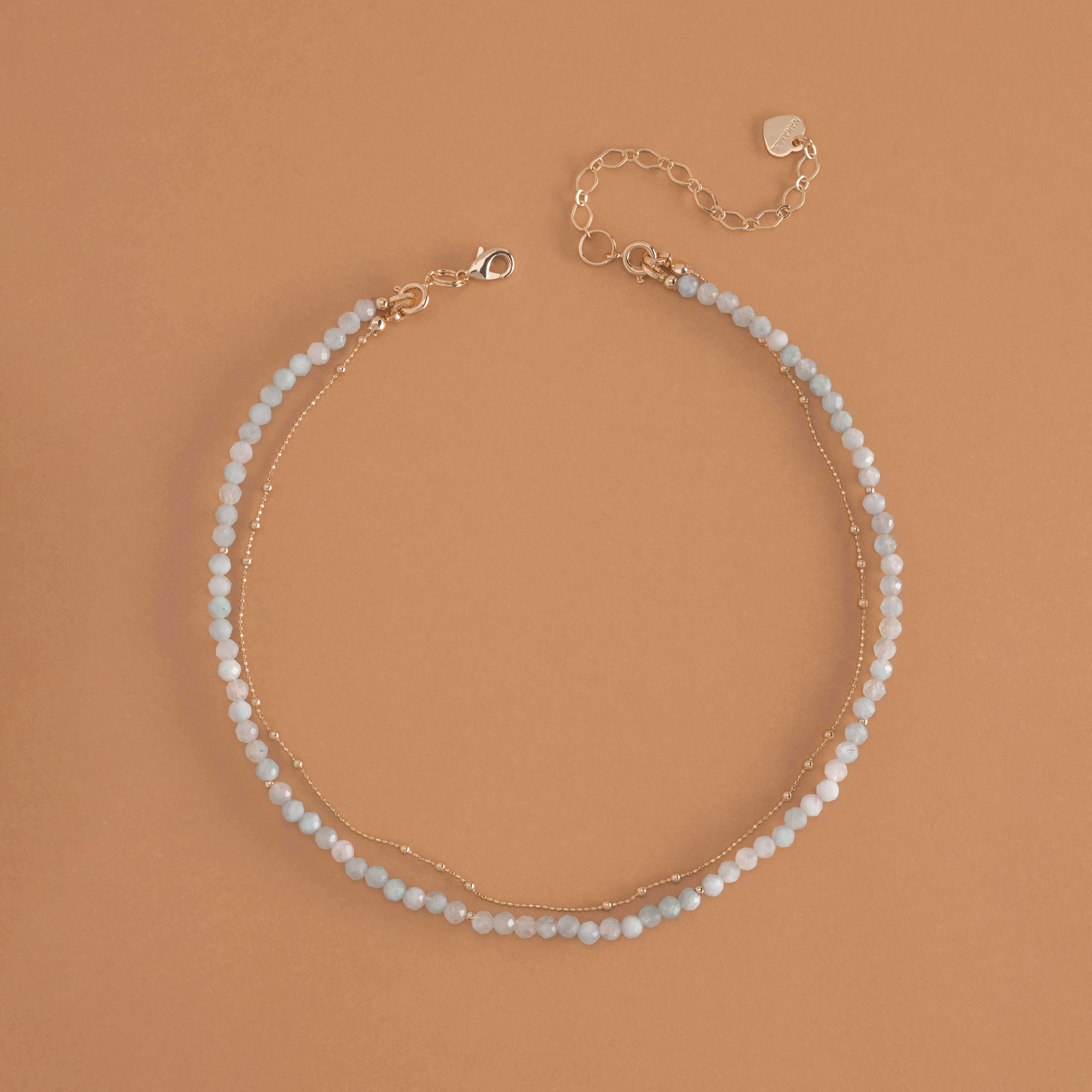 LUCKY CHARM NECKLACE AQUAMARINE