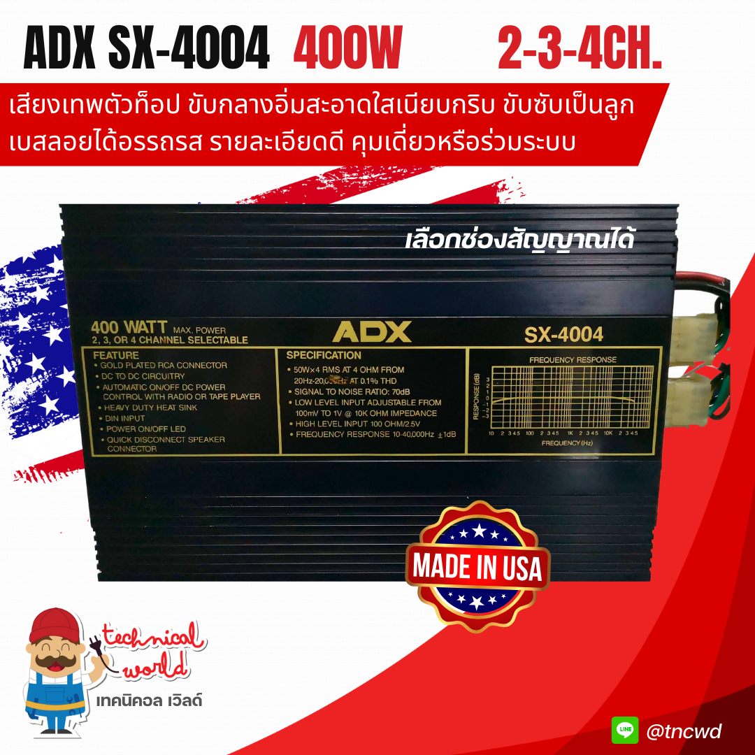 ADX SX-4004 USA 2-3-4 Ch. เบสลอยซับเป็นลูก เสียงร้องเปิดปากชัดนำ แหลมใสสะอาดมีรายละเอียด