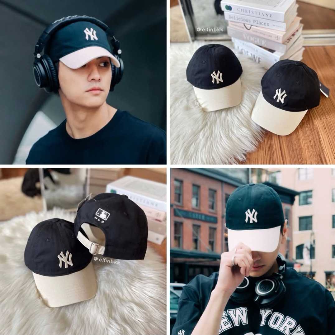 MLB Two-Tone color block Cap  หมวกแก๊ปทูโทน สีขาว สีครีม สีดำ สีเขียว สีกรม สีชมพู สีน้ำเงิน สีแดง