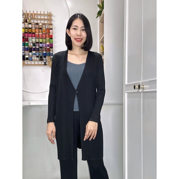 2MUAY รุ่น GJO1735 เสื้อคลุมพลีทคุณภาพ V NECK LONG PLEATED CARDIGAN 11สี FREE SIZE