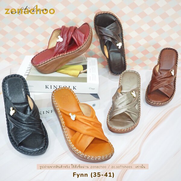 ทรงปกติ เปลี่ยนไซส์ได้-ไม่รับคืน Zenachoo รองเท้าสุขภาพ หนังแท้ทั้งคู่ รุ่น Fynn สูง 2 นิ้ว รับปร...