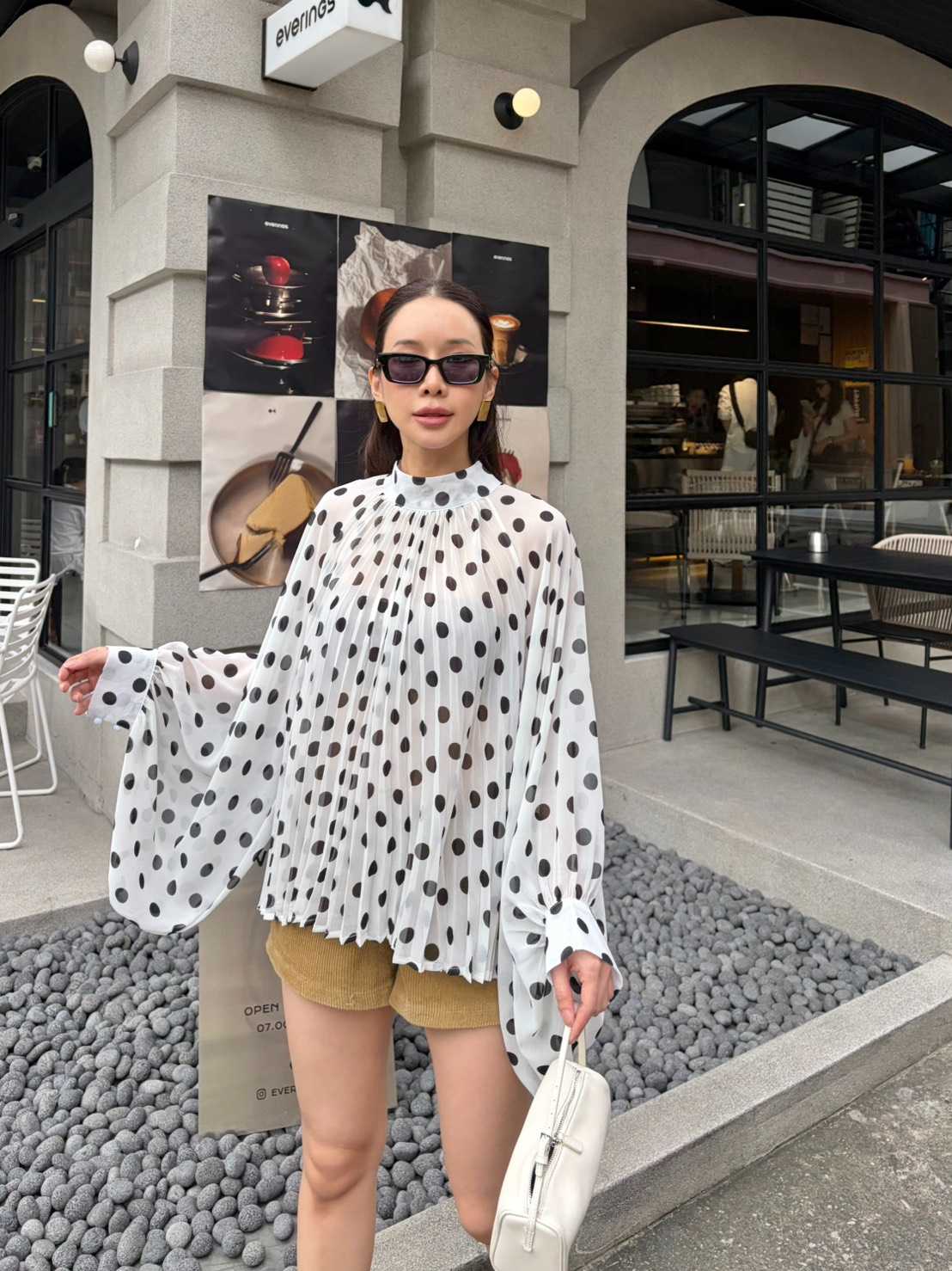Luna Polka Chiffon Blouse