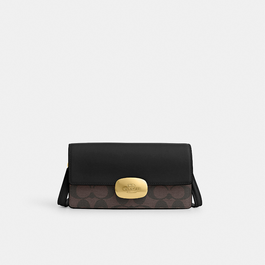 Coach CP044 Eliza Small Flap Crossbody (IMAA8) กระเป๋าสะพายข้างผู้หญิง สี Im/Brown Black