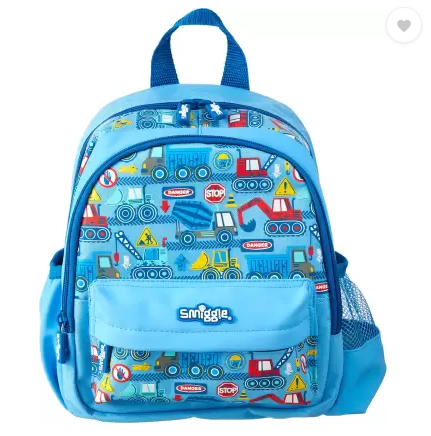 กระเป๋านักเรียนSmiggle กระเป๋า ลายรถตัก ขนาด 10 นิ้ว ของแท้ พร้อมส่งในไทย💕✔