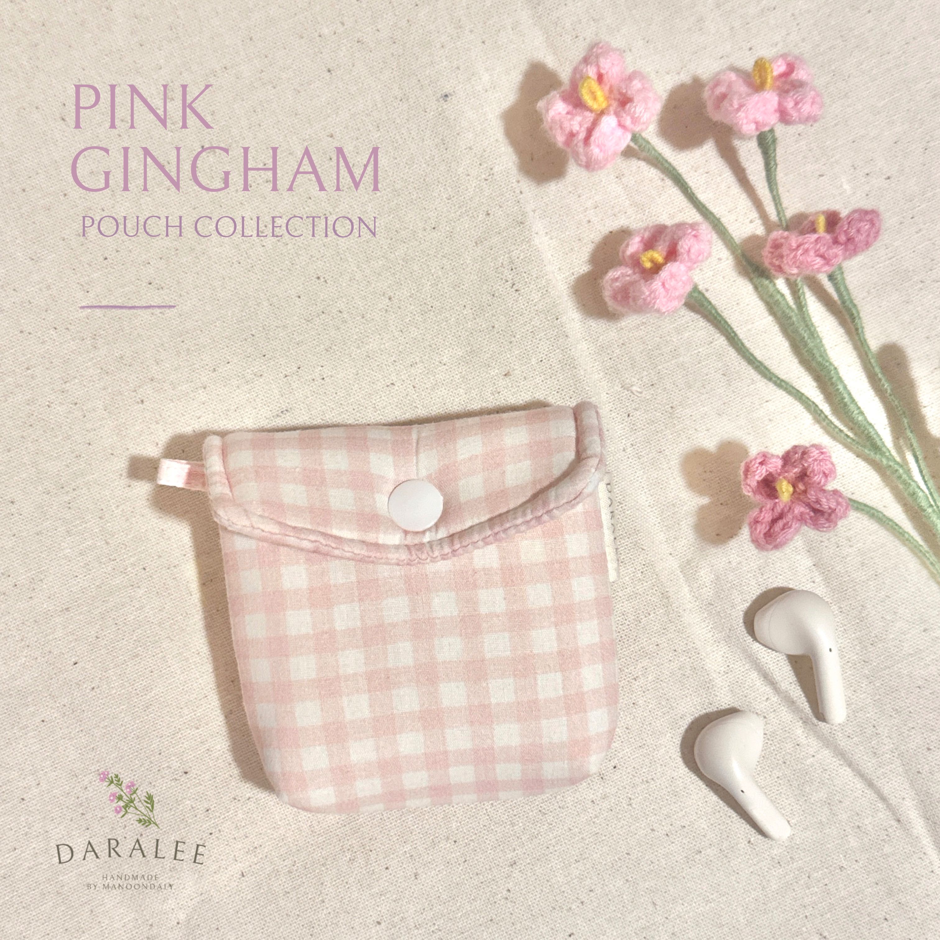 Pink Gingham Pouch