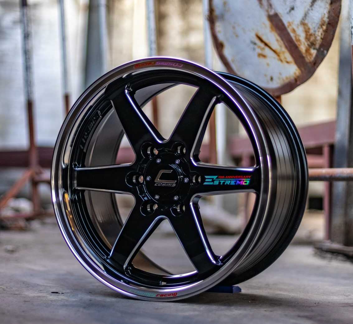 แม็กซ์ ESTREMO(YA046) 18X9.0 6x139.7 ET35 CB.106 B-LP-W-PLATE  (สีดำขอบเงาCNCข้างก้าน+เพลท)