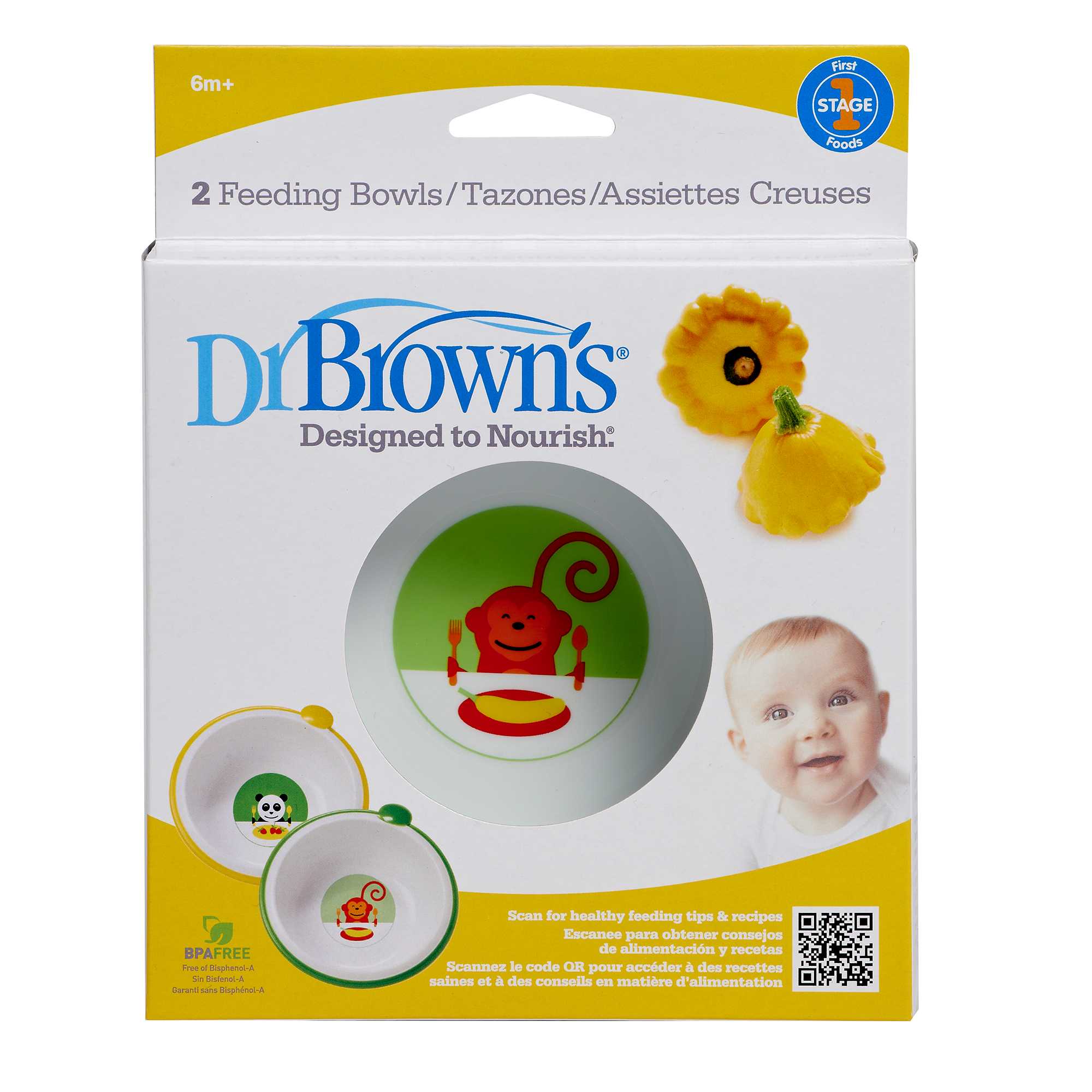#ชามอาหาร Dr.Brown's : DRB730 Feeding Bowls - 2 pk.