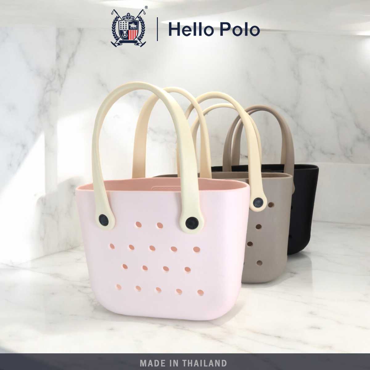 Hello Polo กระเป๋าถือ ใบเล็ก กะทัดรัด วัสดุ EVA ฟรีตัวการ์ตูนติดกระเป๋า รุ่น BH2003 ขนาด 20 x 27