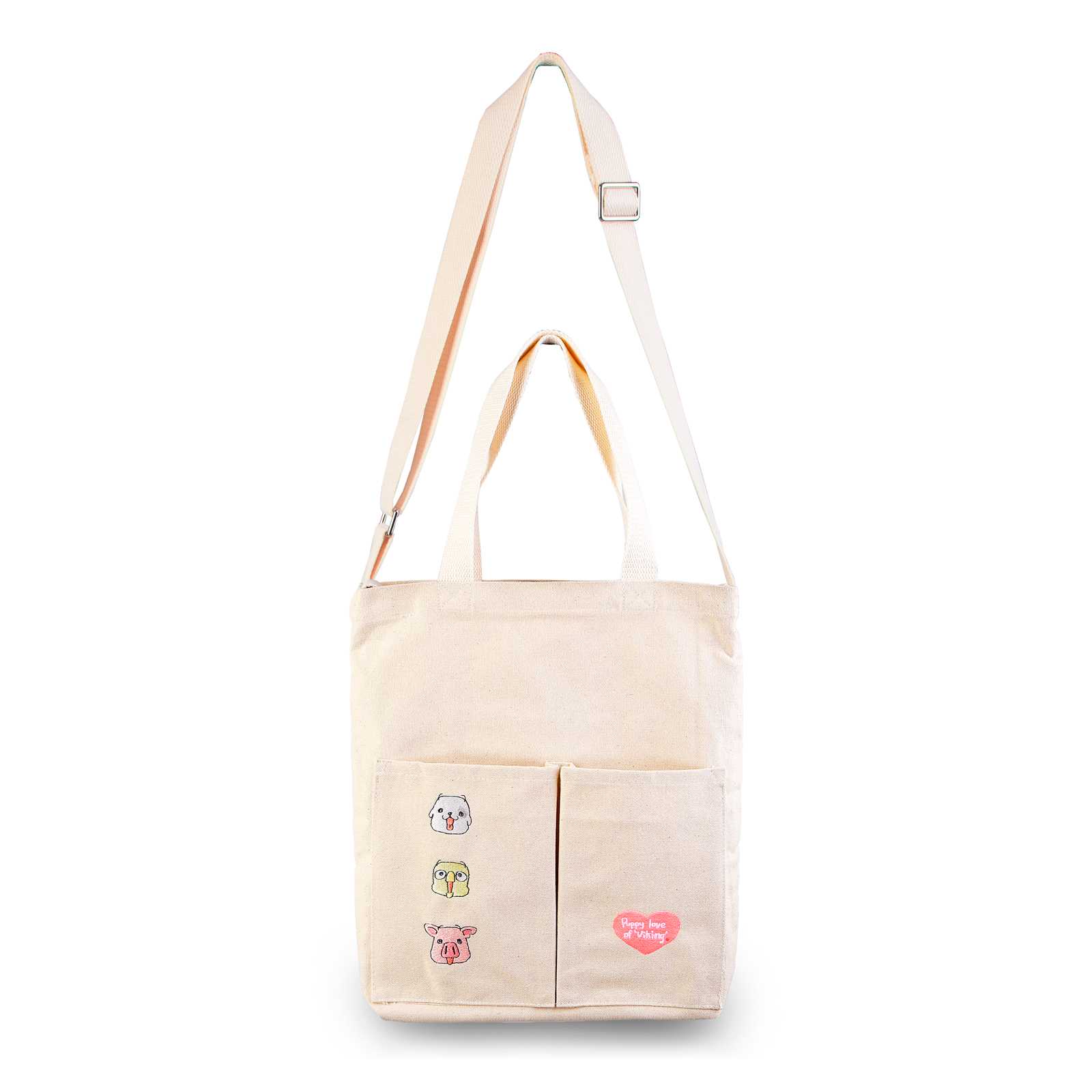 หมาจ๋า กระเป๋าผ้า ปักลาย ไวกิ้ง ขนาด 38 x 42 cm - Viking Tote Bag