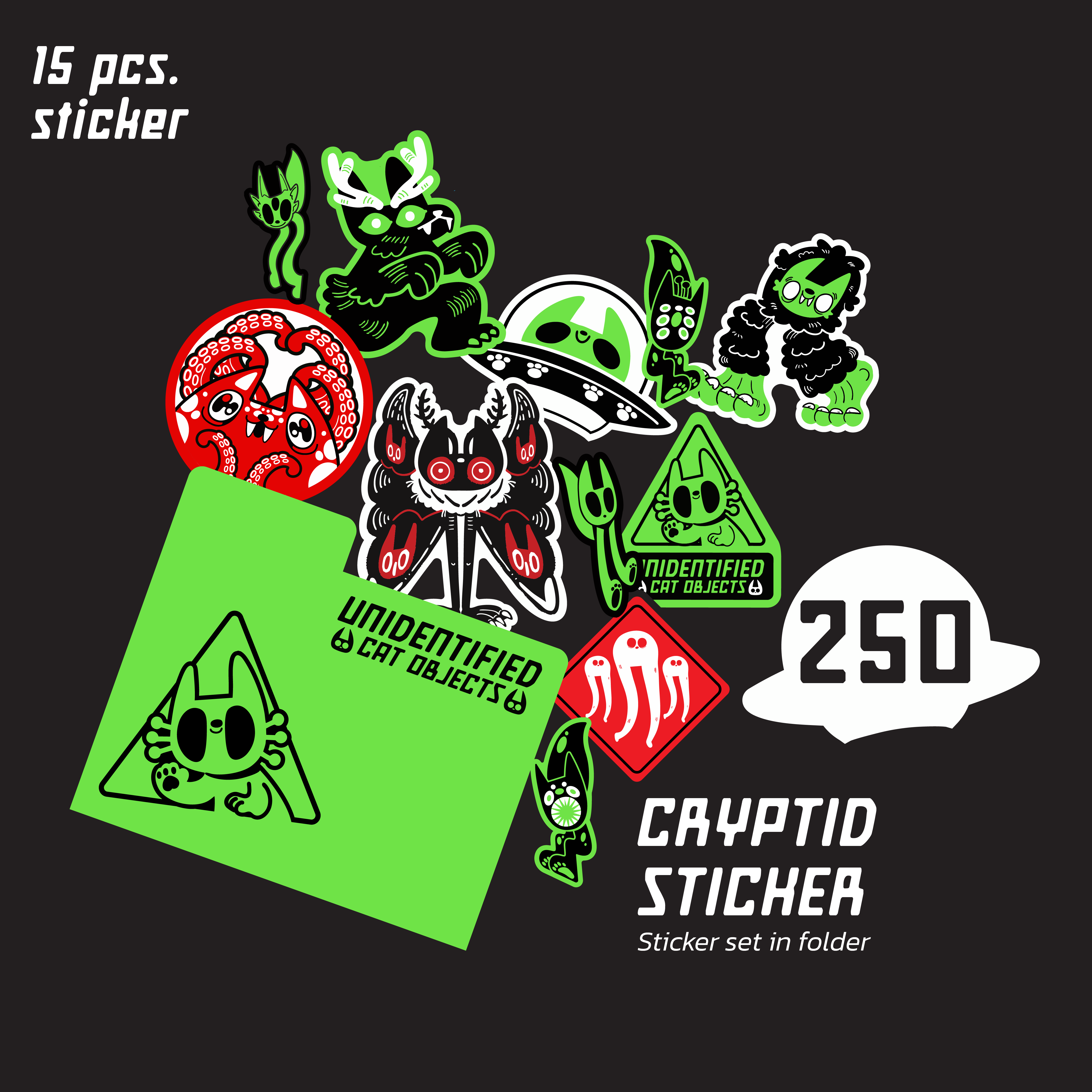 Cryptid sticker set