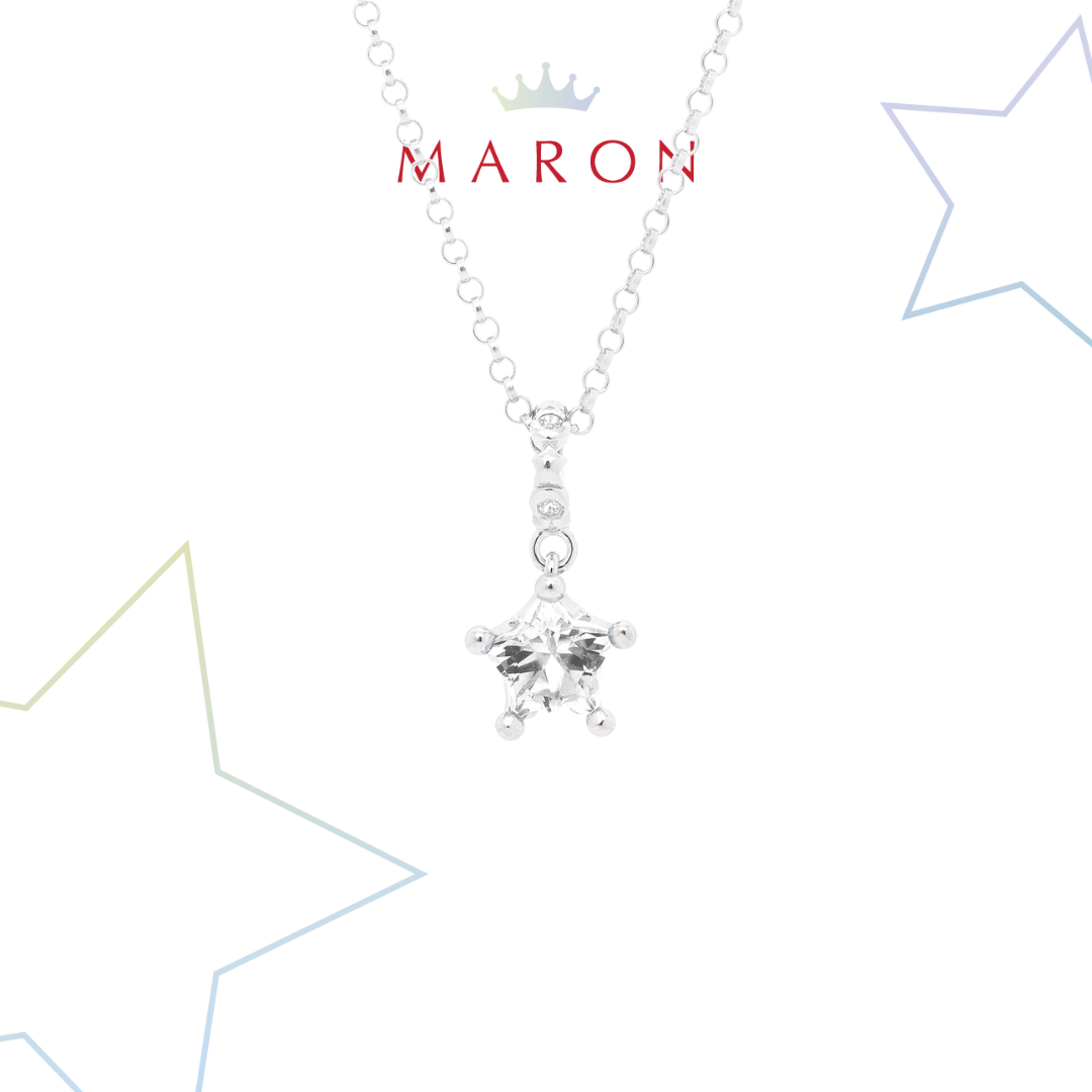 Mythical Stars Necklace with White Topaz