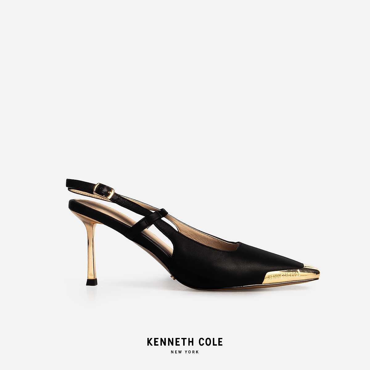 KENNETH COLE x ANNE รองเท้าส้นสูง รุ่น ADIA SLINGBACKS JET BLACK สีดำ ( HEL - KF85076LE-001 )