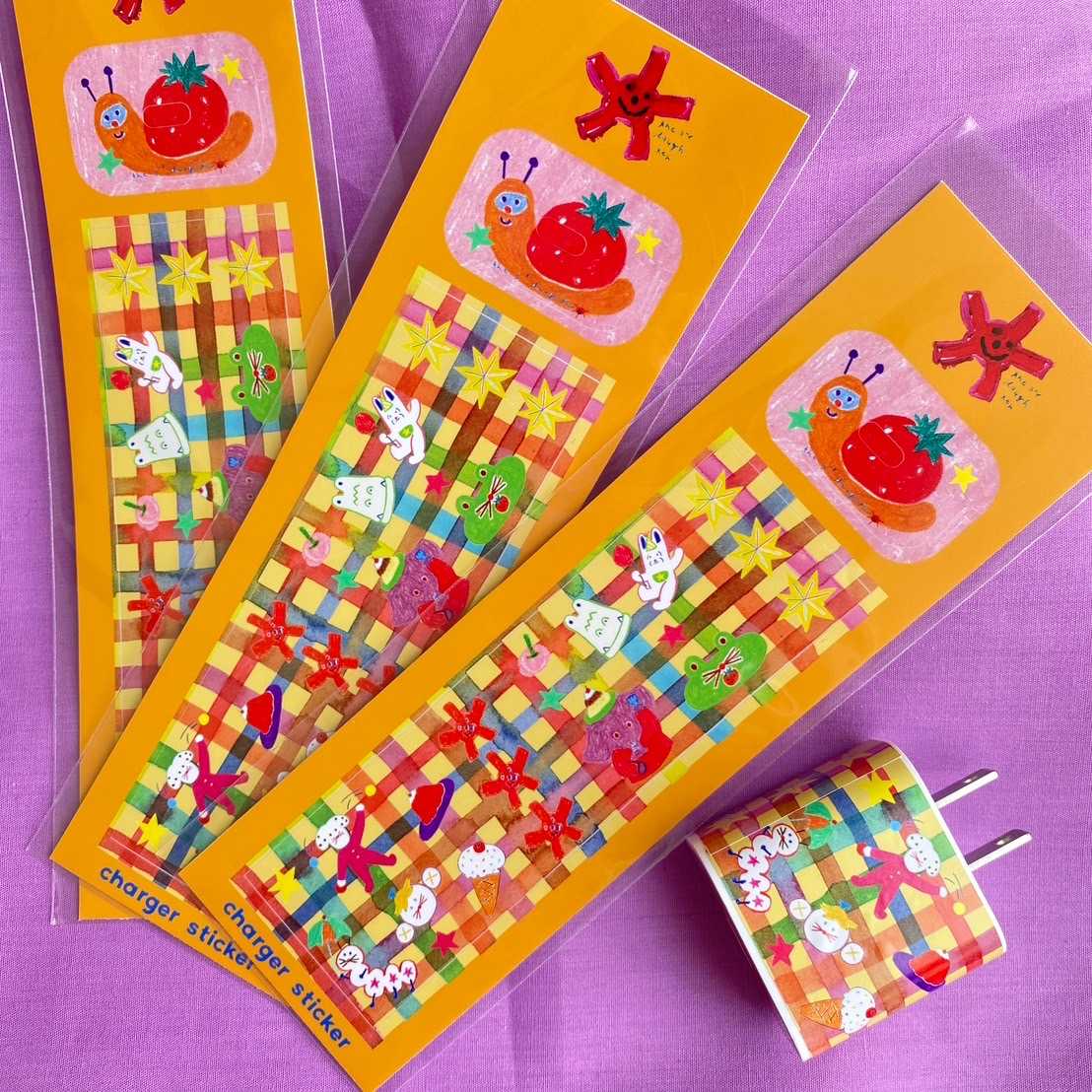 Colorful Charger sticker สติ๊กเกอร์ติดหัวชาร์จ