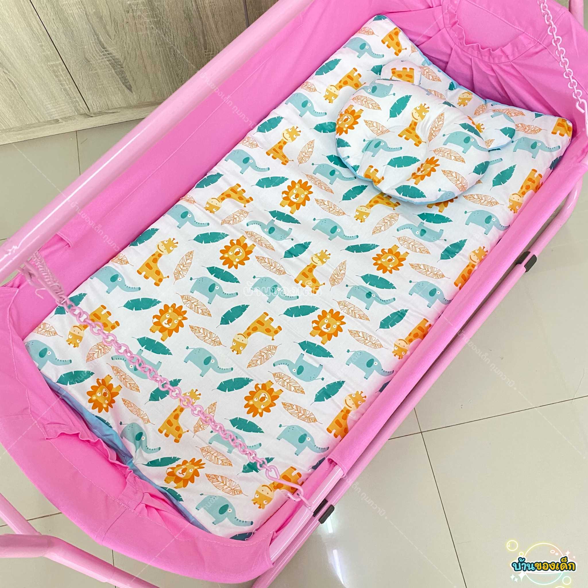 BKD เบาะที่นอนรองเปล สำหรับทารก พร้อมหมอนหลุม (ถอดซักได้)