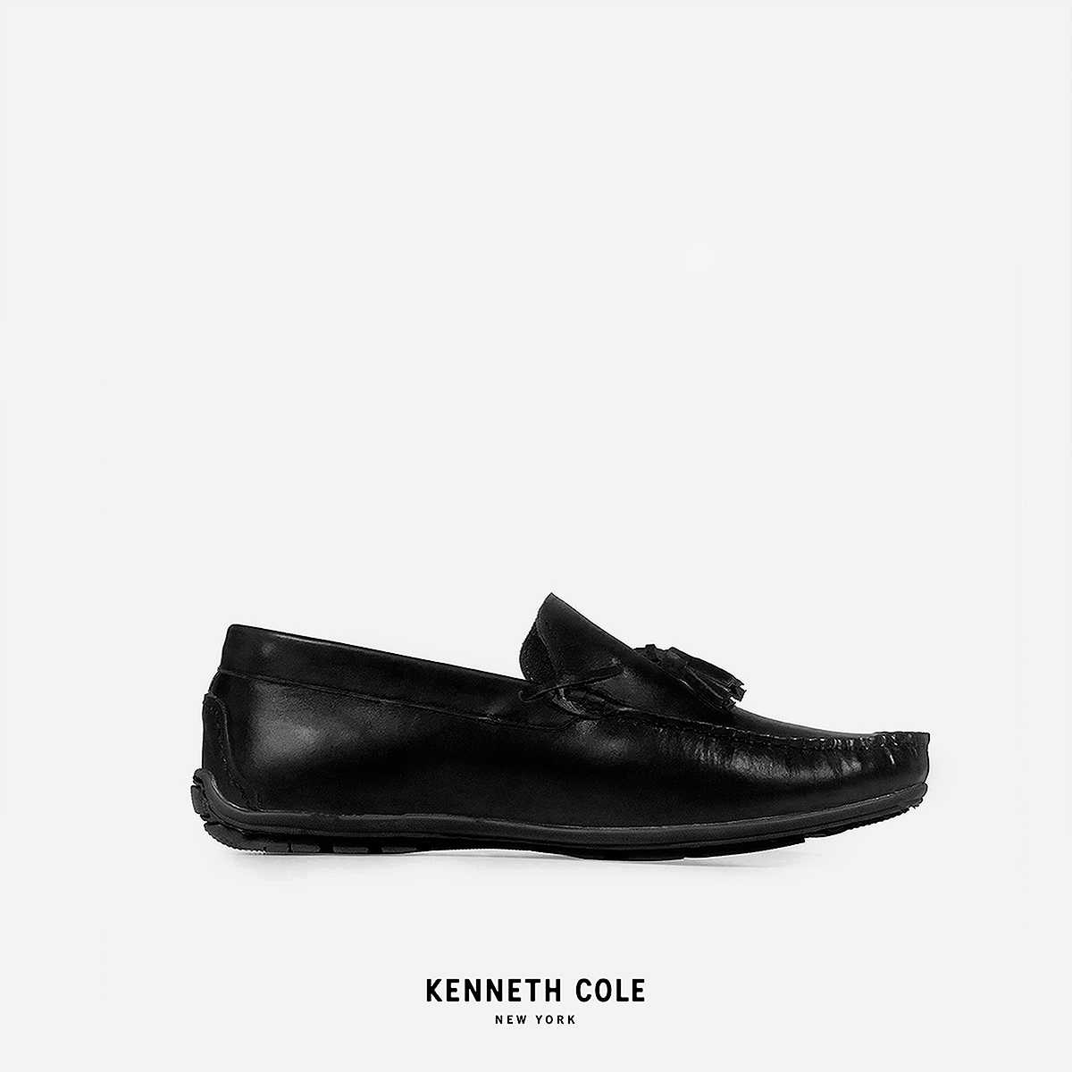 KENNETH COLE รองเท้าลำลองผู้ชาย รุ่น DILAN DRIVER KNOT BLACK สีดำ ( CAS - RS64033LE-001 )