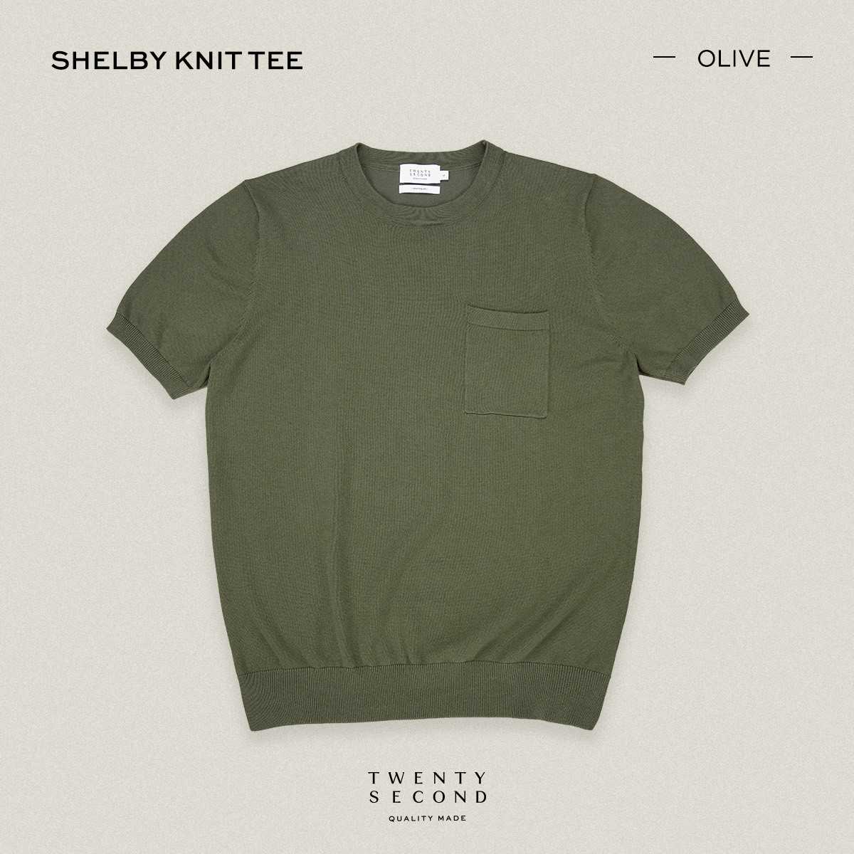 SHELBY KNIT TEE - OLIVE