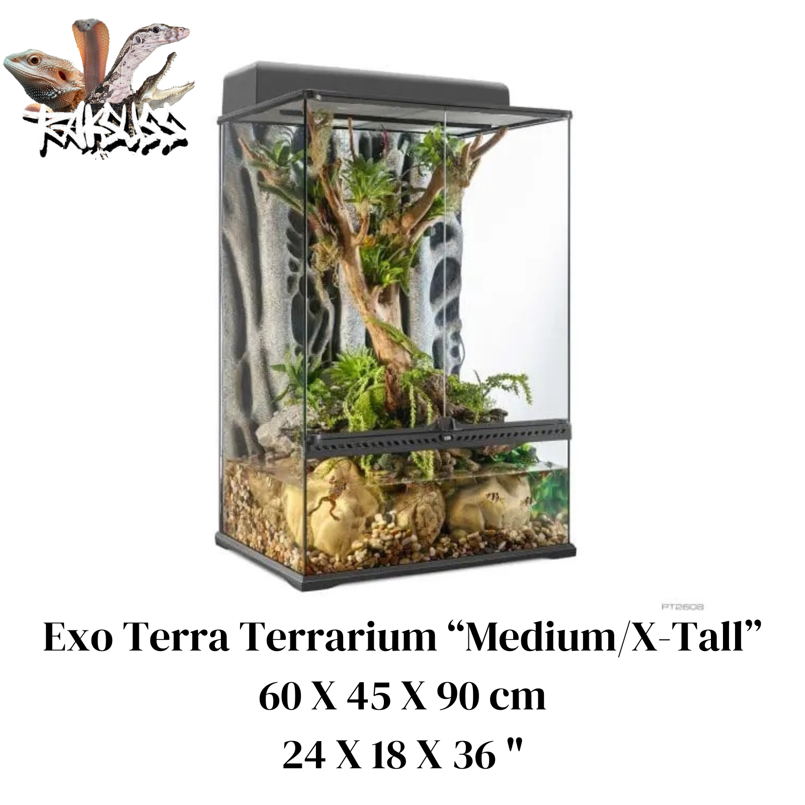 Exo Terra Natural Terrarium Medium X-Tall 24” x 18” x 36”(PT2608)