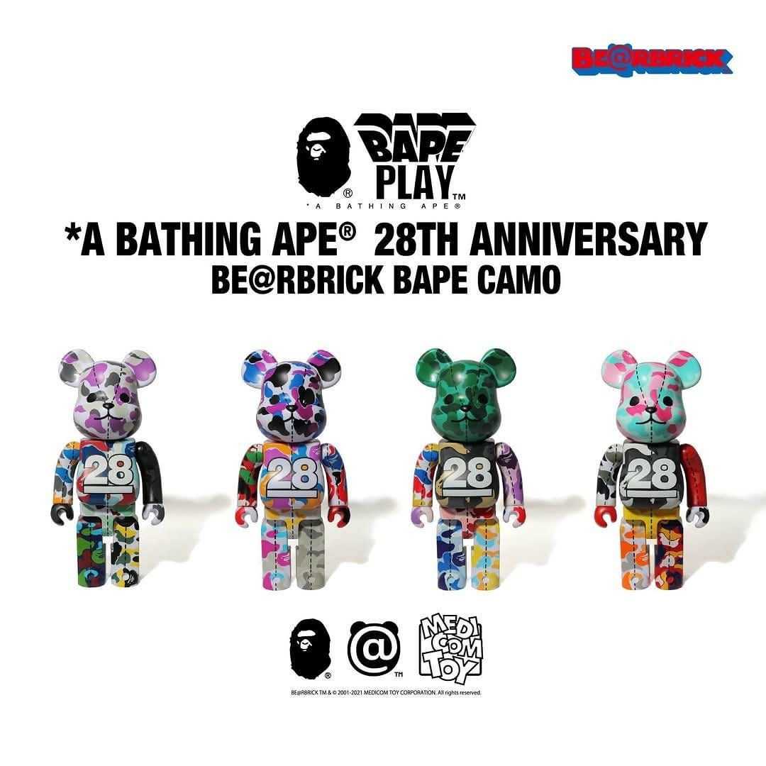 Be@rbrick Bape Camo 28th Multi 400% (Set 4 pcs)
