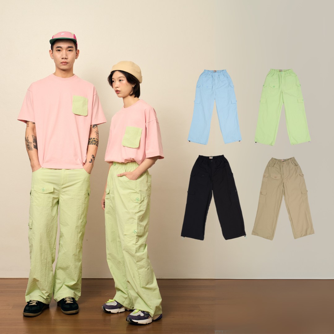 PALINI Out of Town กางเกงขายาว Cargo Pants Free Size ( Lime / Beige / Black / Blue )