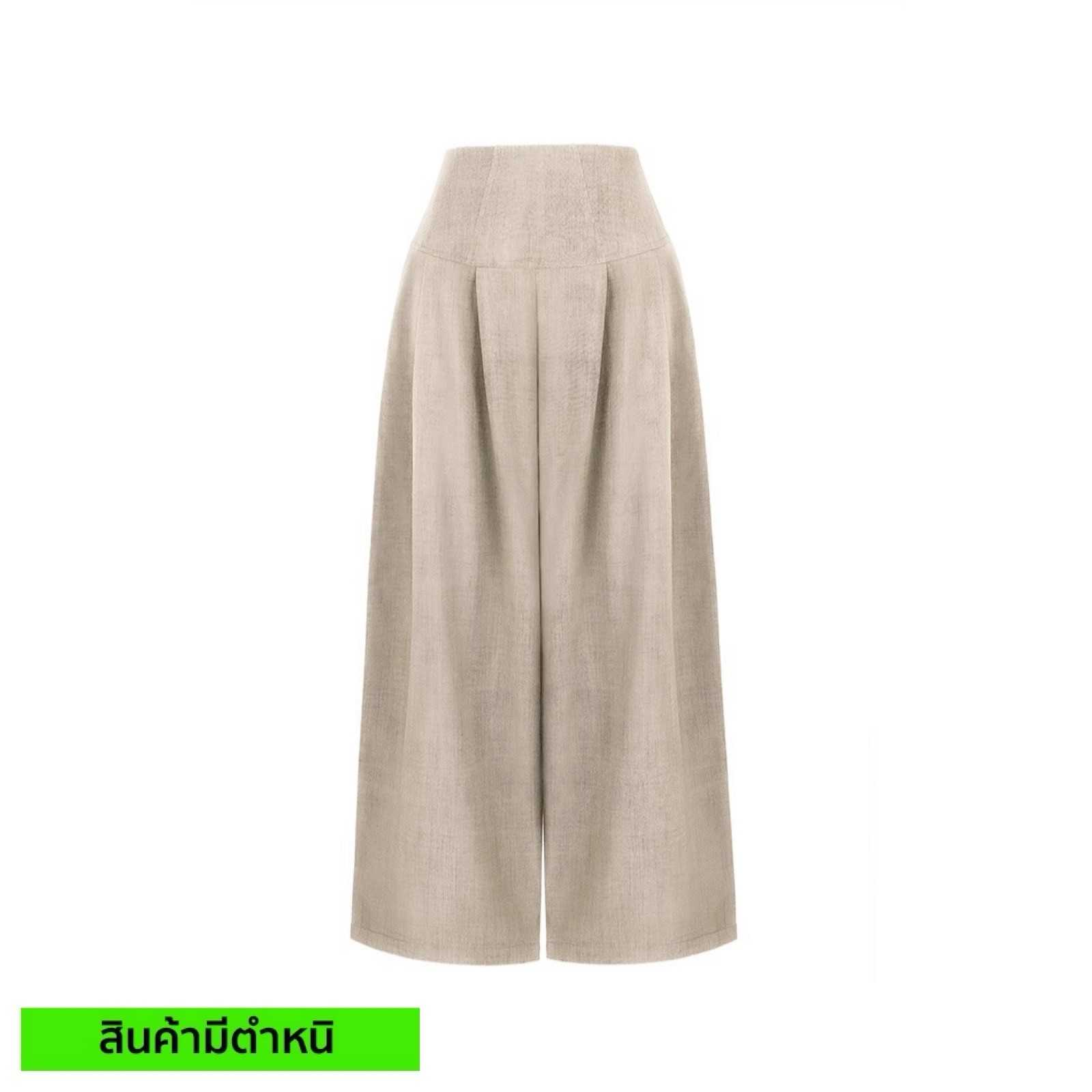 (สินค้ามีตำหนิ) HATTIE WIDE-LEG PANTS – BEIGE
