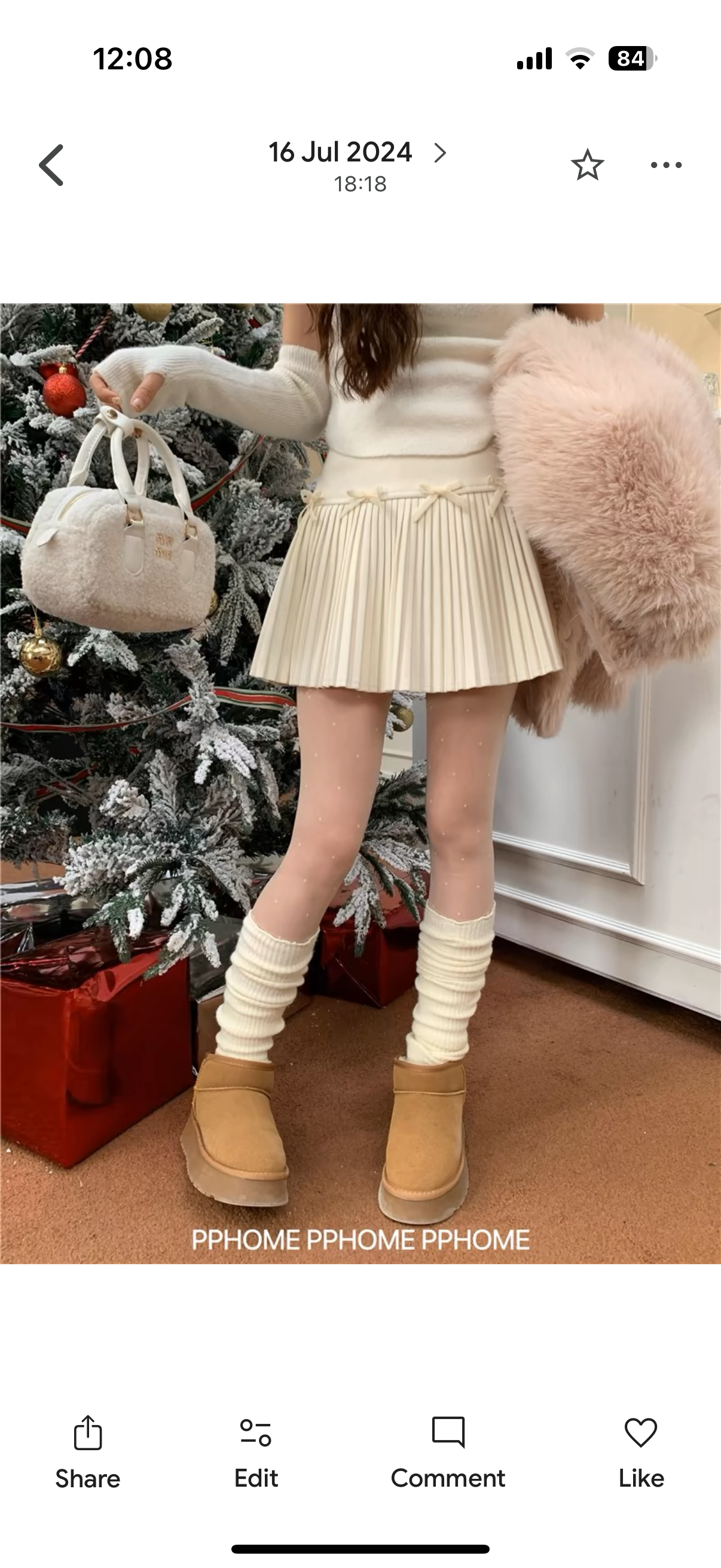 Sale 7:7 019 เอวต่ำ 30 กระโปรงสั้นขาว