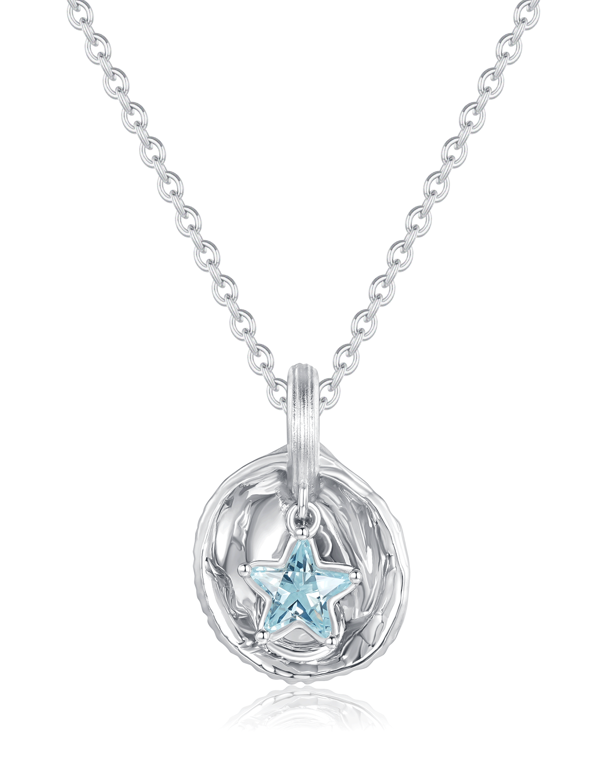 Blue Shell piercing STAR NECKLACE