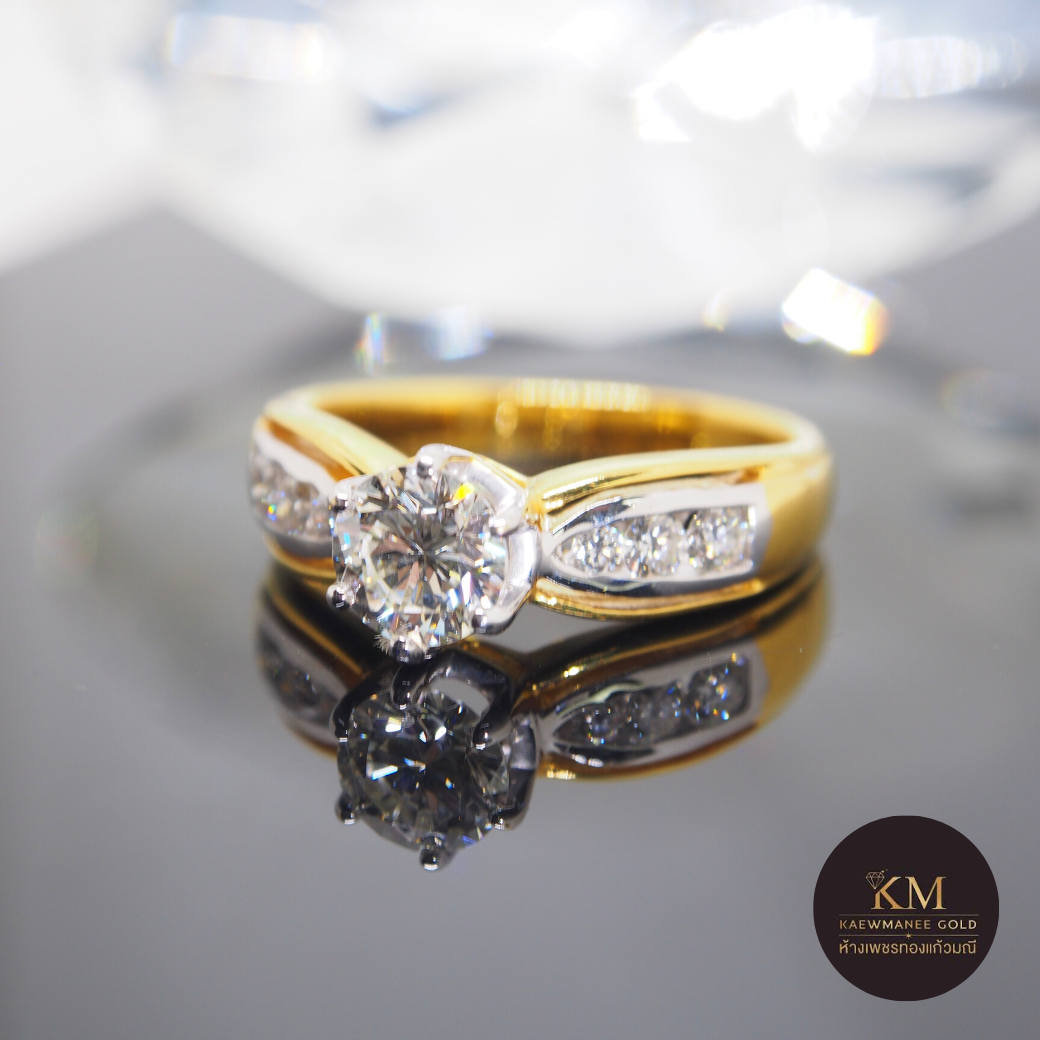 แหวนเพชร  PRINCESS DIAMOND BAND (90% Gold)
