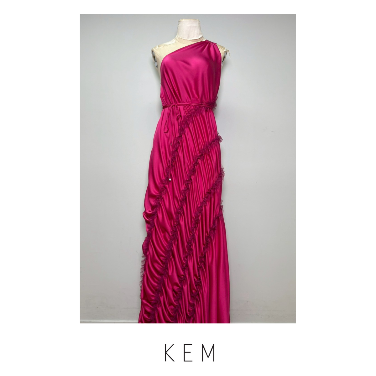 Coral One Shoulder Dress - Orchid Pink (Pre Order 7-10 day)