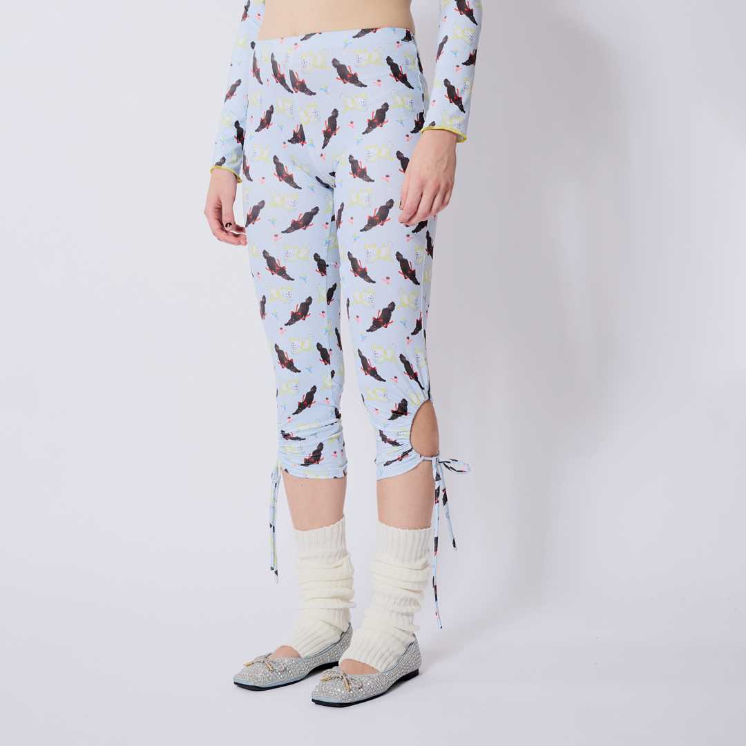 BLACKDOG BKK-AW2427-Wrapping paper printed pants-กางเกงขายาวผ้ายืดพิมพ์ลาย